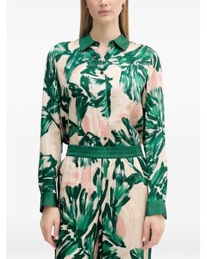 MARC AUREL Palm Leaf-Print Shirt - Green