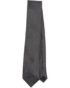 Tom Ford Herringbone Silk Tie - Grey