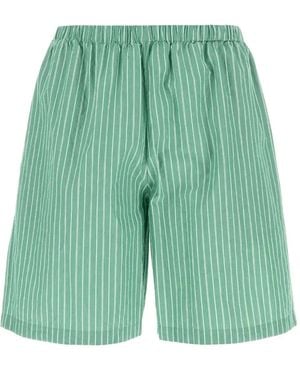 The Row Zindel Striped Shorts - Green