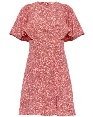 MICHAEL Michael Kors Ruffled-Sleeve Speckled Mini Dress - Pink