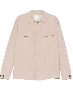 Eleventy Polo-Collar Shirt Jacket - Natural