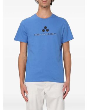 Peuterey Logo-Print Cotton T-Shirt - Blue