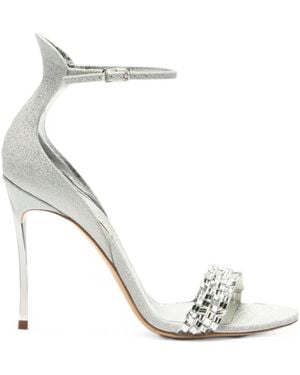 Casadei Cappa Blade Crystal-Embellished Sandals - Weiß