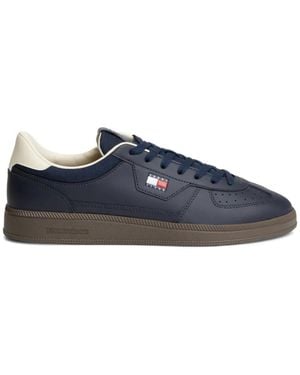 Tommy Hilfiger Greenwich Perforated Logo-Patch Sneakers - Blue