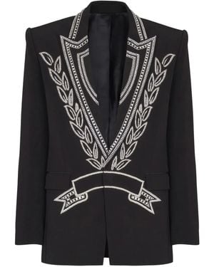 Balmain Crystal-Embellished Jacket - Black