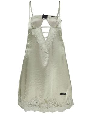 BONBOM Minikleid Mit Spitzenbesatz - Weiß