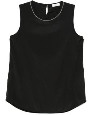 Peserico Embellished Sleeveless Top - Black