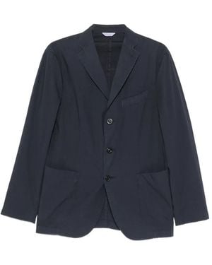 Boglioli Single-Breasted Cotton Blazer - Blue