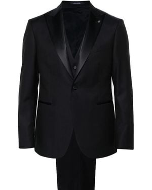 Tagliatore Three-Piece Single-Breasted Suit - Black
