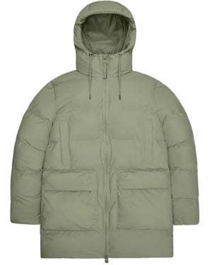 Rains Alta Steppmantel mit Kapuze - Grün