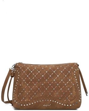Desigual Mini Yankee Leiria Studded Shoulder Bag - Brown