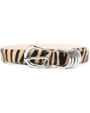 DEHANCHE Zebra-Print Ring Belt - White