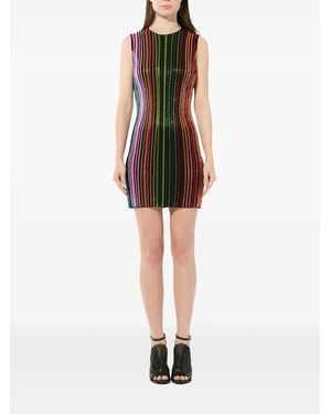 Balmain Striped Sequin Dress - Black