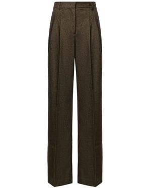 ANDAMANE Pleated Tailored Trousers - Brown