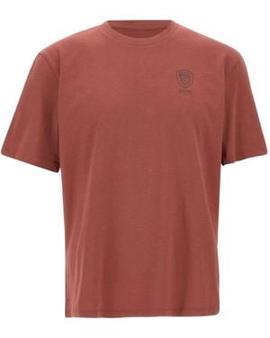Blauer Logo-Patch T-Shirt - Red