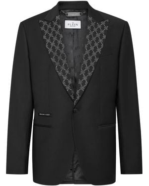 Philipp Plein Monogram-Pattern Blazer - Black