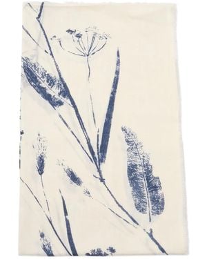 Faliero Sarti Floral Print Silk Scarf - White