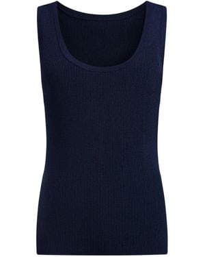 12 STOREEZ Ribbed Tank Top - Blue