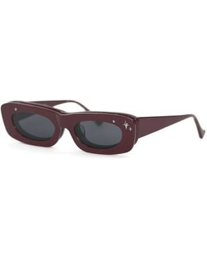 Pushbutton X Ant Flip Up Sunglasses - Red
