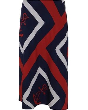 Ralph Lauren Sharae Mid A Line Skirt - Blue