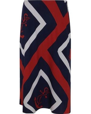 Ralph Lauren Sharae Mid A Line Skirt - Blue
