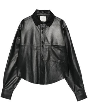 Forte Forte Nappa Leather Pocket Shirt - Black