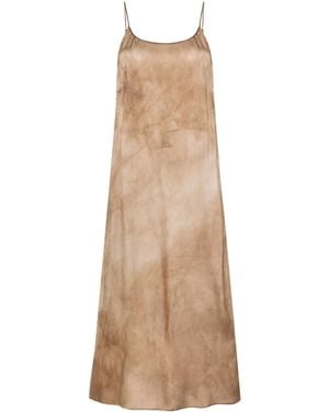 Uma Wang Midi-Jurk Met Abstracte Print - Naturel