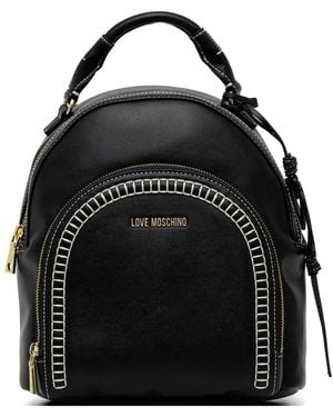 Love Moschino Logo-Detail Top Handle Backpack - Black