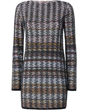 Missoni Abito Corto Con Decorazione - Grigio