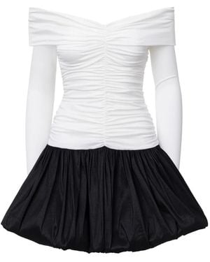 Lita Couture Off-The-Shoulder Ruched Mini Dress - White