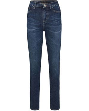 Philipp Plein Jeans Con Placca Logo - Blu