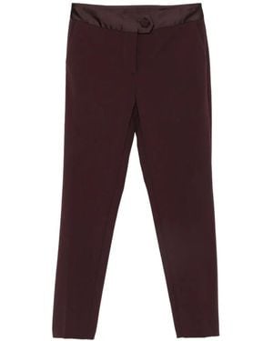 Imperial Satin-Waistband Cotton Pants - Purple