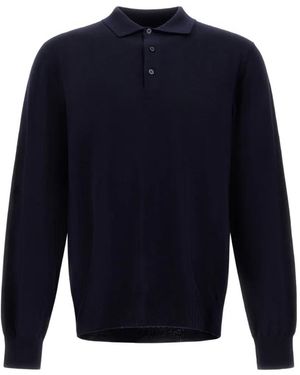 Herno Langärmeliges Poloshirt Mit Geripptem Saum - Blau