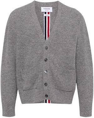 Thom Browne ストライプトリム カーディガン - グレー