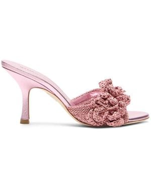 Stuart Weitzman Lotus Sandalen Met Bloemenpatch - Roze