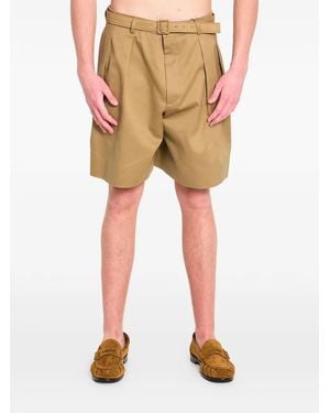 Saint Laurent Drill Bermuda Shorts - Natural
