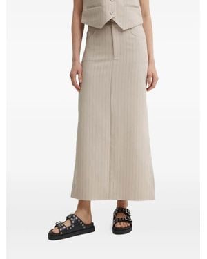Gestuz Joellegz Pinstripe Midi Skirt - Natural