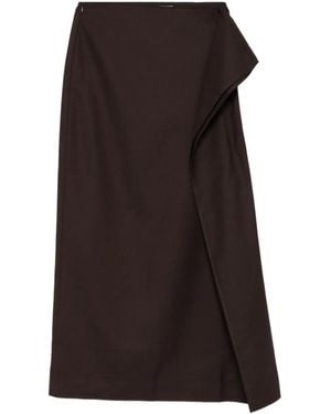 Séfr Falda Con Abertura Y Botones - Negro