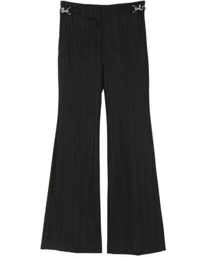 Sportmax Pinstripe Wide-Leg Pants - Black