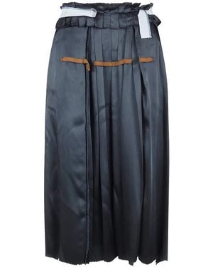 Maison Margiela Pleated Midi Skirt - Blue