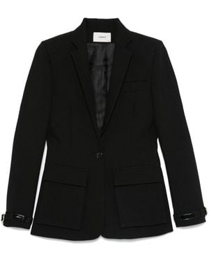 Coperni Crocodile-Effect Belted-Cuffs Blazer - Black