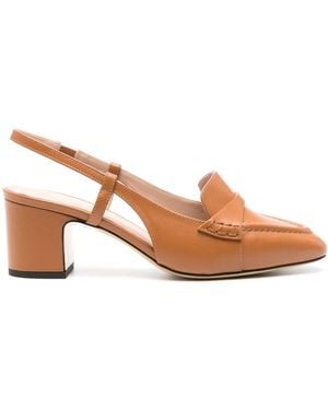 SCAROSSO Bianca 60Mm Leather Pumps - Brown