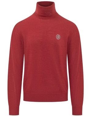 Drole de Monsieur Logo-Embroidered Roll-Neck Jumper