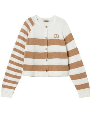 Twinset Cárdigan a rayas - Blanco