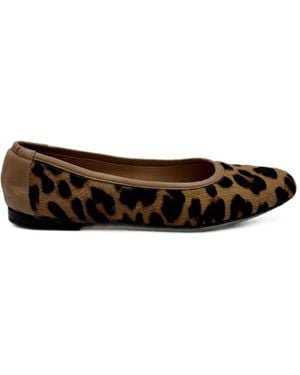 Pomme D ́Or Leopard-Print Ballet Flats - White