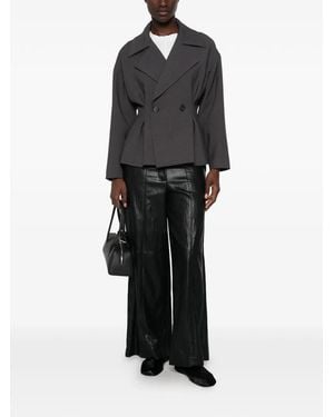 Dixie Seam-Detail Wide-Leg Trousers - Black