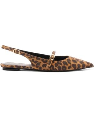Stuart Weitzman Emilia Slingback Pointed-Toe Flat Court Shoes - White
