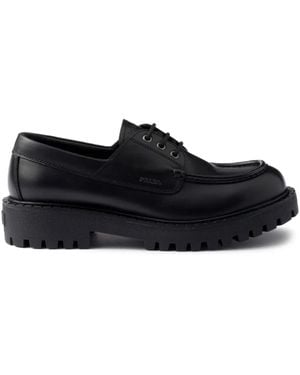 Prada Leather lace-up derby shoes - Schwarz