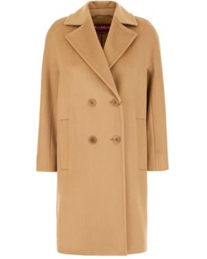 Max Mara Double-Breasted Coat - Natural
