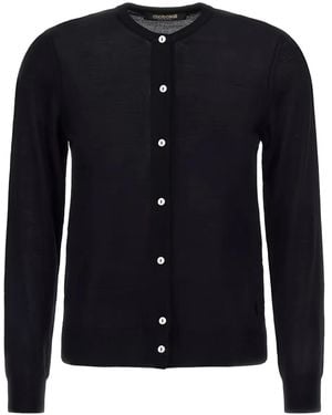 Roberto Cavalli Cardigan À Boutonnière Avant - Bleu